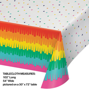 Fiesta Fun Plastic Tablecover All Over Print, 54" X 102" Party Decoration