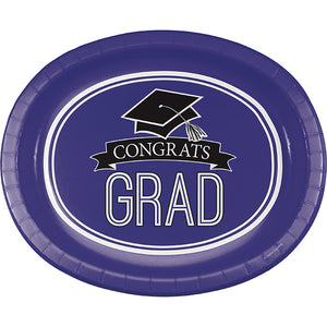 Purple Graduation Oval Platters, 10" X 12", 8/Pkg by Creative Converting