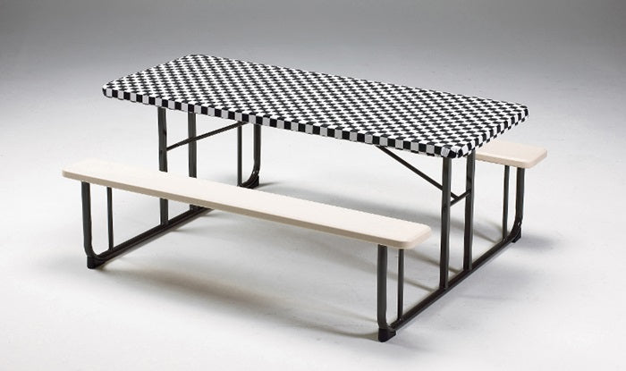 Stay Put Tablecover Black Check, 30" X 96" by Creative Converting