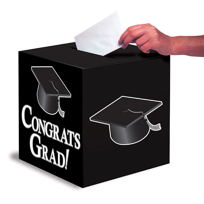 Black Graduation Card Box, Grad, 9" by Creative Converting