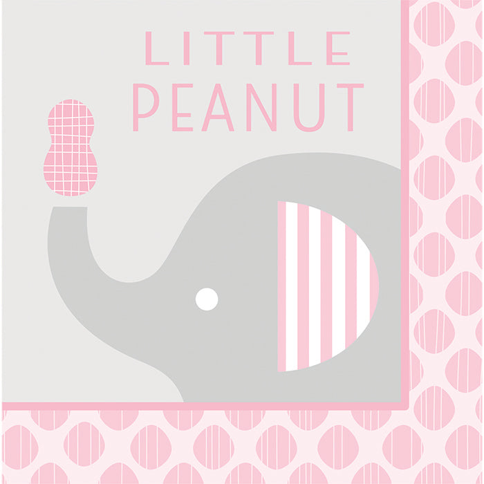 "Little Peanut" Girl Elephant Napkins, 16 ct by Creative Converting