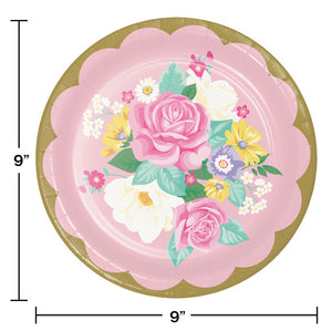 Floral Tea Party Paper Plates, 8 ct Party Decoration