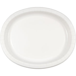 White Oval Platter 10" X 12", 8 ct by Creative Converting