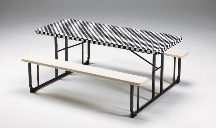 Stay Put Tablecover Black Check, 29" X 72" by Creative Converting