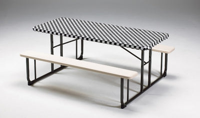 Stay Put Tablecover Black Check, 29" X 72" by Creative Converting