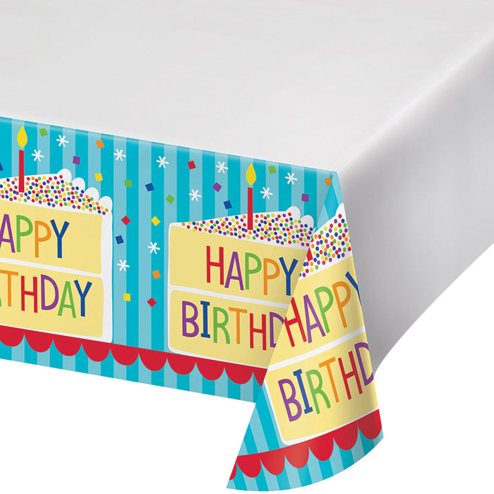 Cake Birthday Plastic Tablecover 48" X 88" by Creative Converting