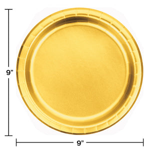Gold Foil Paper Plates, Pack Of 8 Party Decoration