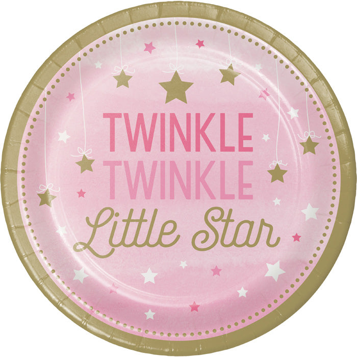 One Little Star Girl Paper Plates, 8 ct by Creative Converting