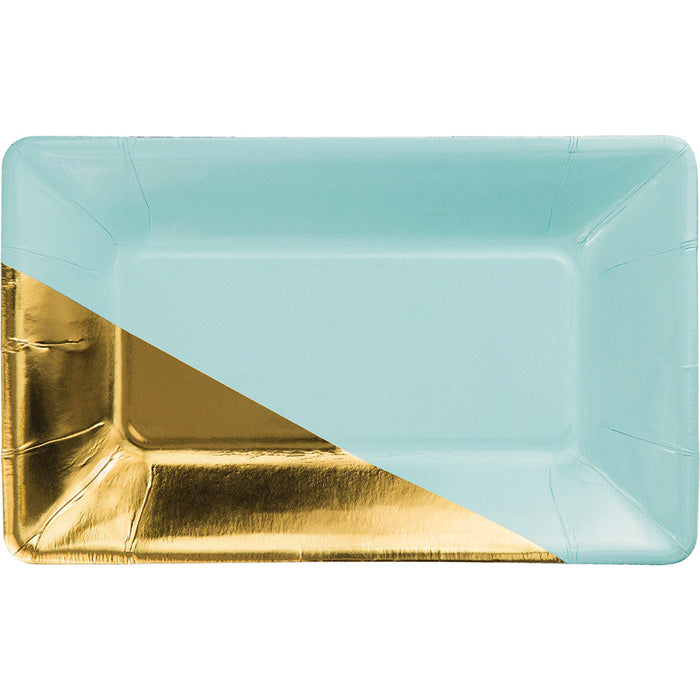 Mint And Gold Foil Appetizer Plates, 8 ct by Creative Converting