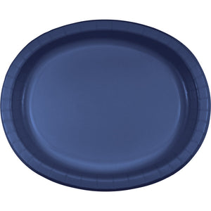 Navy Oval Platter 10" X 12", 8 ct by Creative Converting