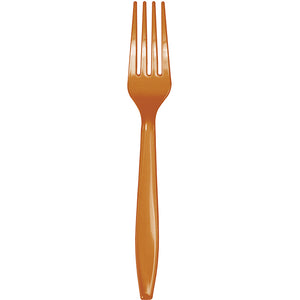 Pumpkin Spice Orange Plastic Forks, 24 ct by Creative Converting