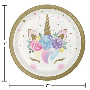 Unicorn Baby Shower Dessert Plates, Pack Of 8 Party Decoration