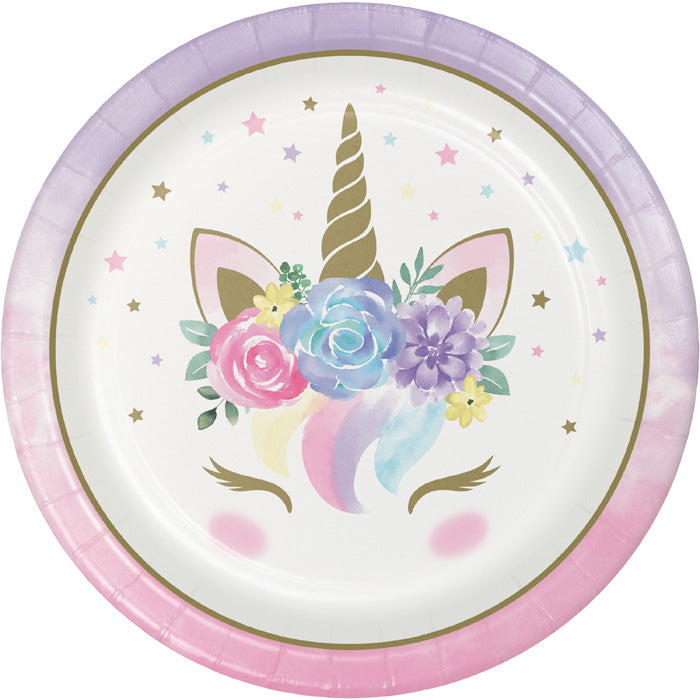 Unicorn Baby Shower Paper Plates, Pack Of 8 by Creative Converting