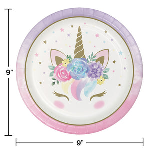 Unicorn Baby Shower Paper Plates, Pack Of 8 Party Decoration