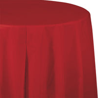 Classic Red Round Plastic Tablecover, 82