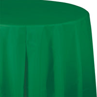 Emerald Green Round Plastic Tablecover, 82