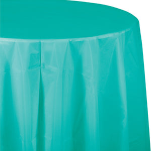 Teal Lagoon Round Plastic Tablecover, 82" by Creative Converting
