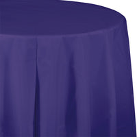 Purple Round Plastic Tablecover, 82