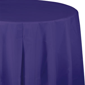 Purple Round Plastic Tablecover, 82" by Creative Converting