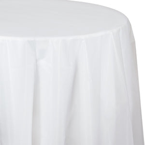 Clear Round Plastic Tablecover, 82" by Creative Converting