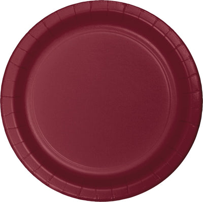 Burgundy Red Banquet Plates, 24 ct