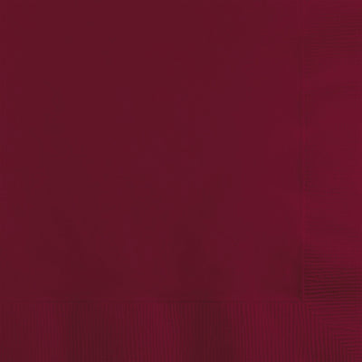 Burgundy Beverage Napkin, 3 Ply (50/Pkg)
