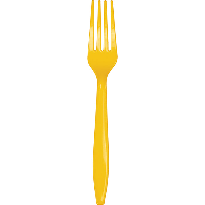 School Bus Yellow Plastic Forks, 24 ct by Creative Converting