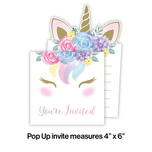 Unicorn Baby Shower Invitations, Pack Of 8 Party Decoration