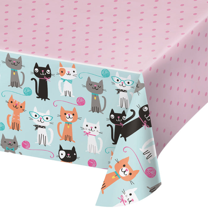 Purr-Fect Party Plastic Tablecover All Over Print, 54" X 102" by Creative Converting