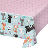 Purr-Fect Party Plastic Tablecover All Over Print, 54