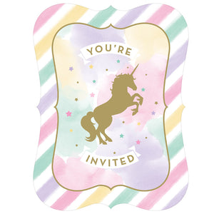 Unicorn Sparkle Invitation Postcard, 8 ct by Creative Converting