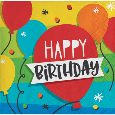 Hoppin' Birthday Cake Beverage Napkin, 3 Ply, 16 ct by Creative Converting