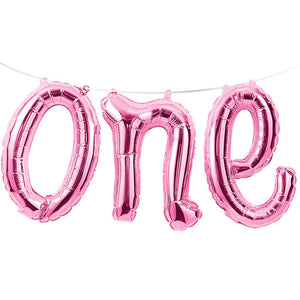 1st Birthday Girl "One" Balloon Banner by Creative Converting