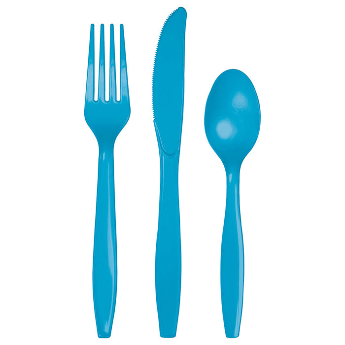 Turquoise Blue Assorted Plastic Cutlery, 24 ct by Creative Converting