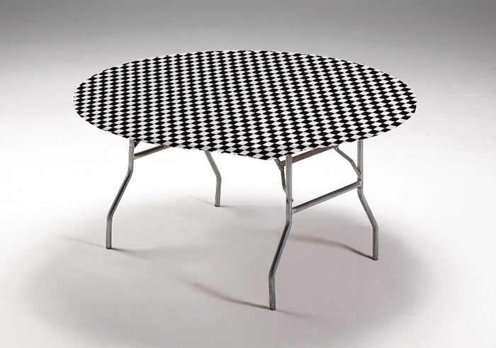 Stay Put Tablecover Black Check, 60" by Creative Converting