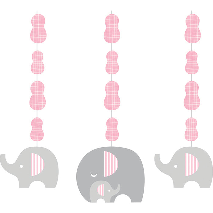 Little Peanut Girl Elephant Hanging Cutouts, 3 ct by Creative Converting