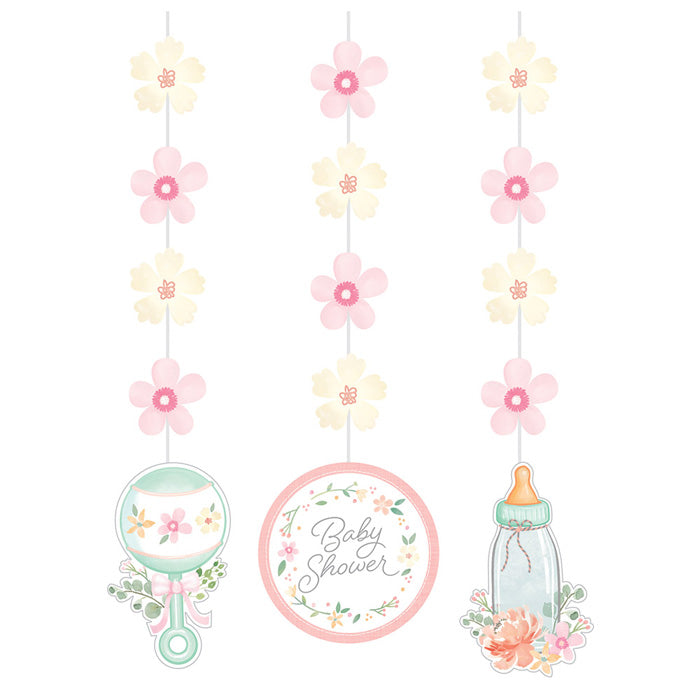 Farmhouse Floral Hanging Cutouts, 3 ct by Creative Converting