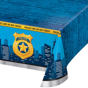 Police Party Plastic Tablecover All Over Print, 54" X 102" by Creative Converting