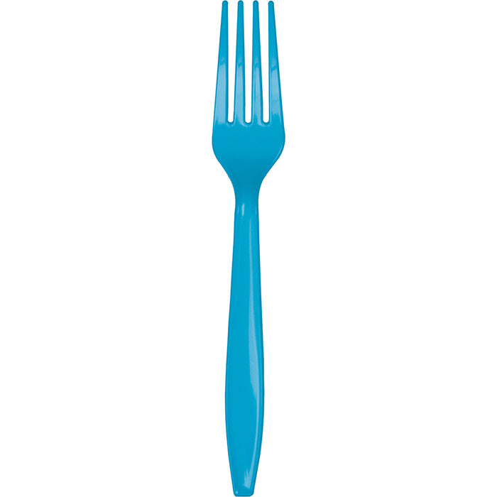 Turquoise Blue Plastic Forks, 24 ct by Creative Converting