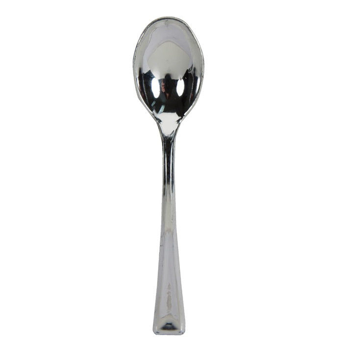 Metallic Silver Mini Spoons Boxed, 24 ct by Creative Converting