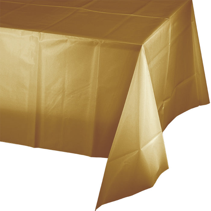 Glittering Gold Tablecover Plastic 54" X 108" by Creative Converting