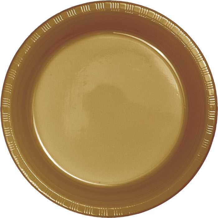 Glittering Gold Plastic Banquet Plates, 20 ct by Creative Converting