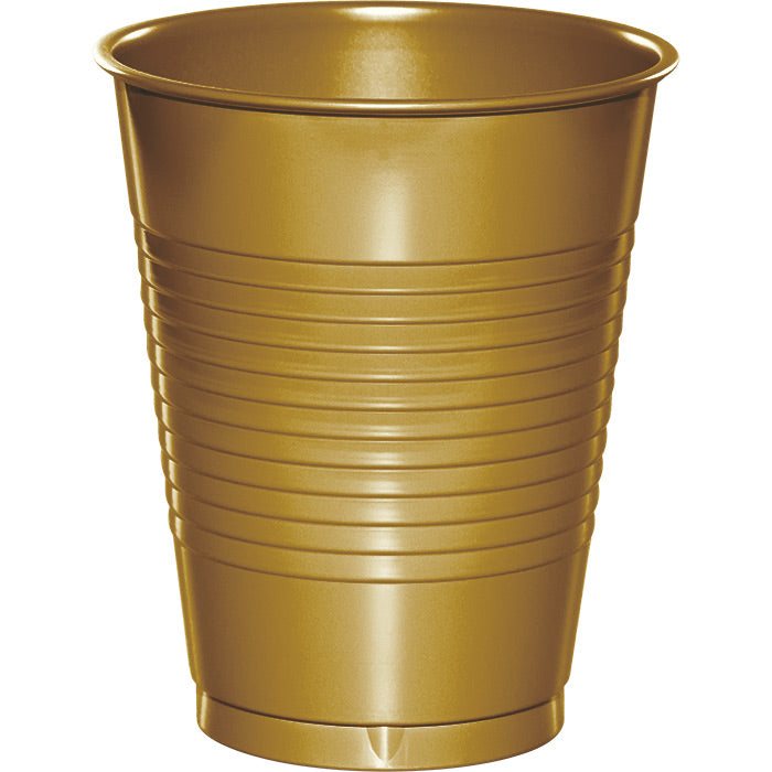 Glittering Gold 16 oz Plastic Cups
