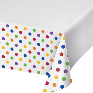 Dots & Stripes Plastic Tablecover Border Print, 54" X 102" by Creative Converting