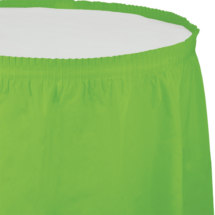 Fresh Lime Plastic Tableskirt, 14' X 29"