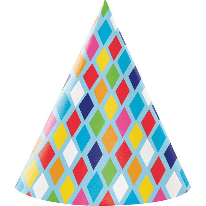 Bright Birthday Party Hats, 8 ct by Creative Converting