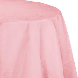 Classic Pink Round Polylined TIssue Tablecover, 82" by Creative Converting