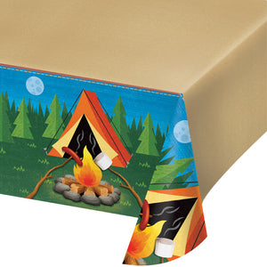 Camp Out Plastic Tablecover All Over Print, 54" X 102" by Creative Converting
