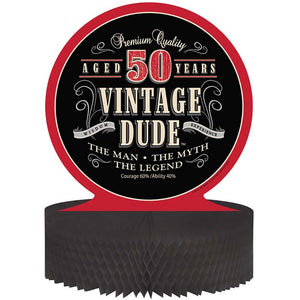 Vintage Dude 50th Birthday Centerpiece by Creative Converting