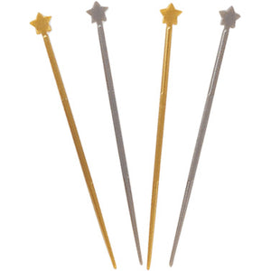 Gold And Silver Star Picks, 200 ct by Creative Converting